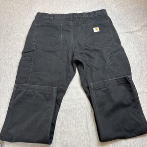 Carhartt B324 BLK Washed Duck Work Pants 36x30 Black Utility Carpenter